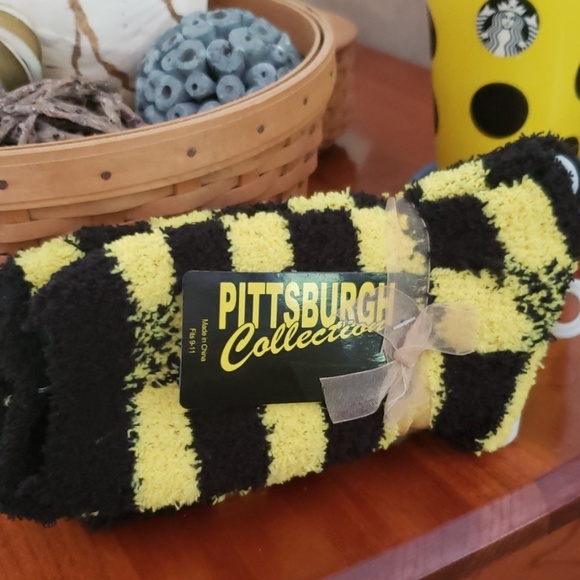 Fuzzy Black and Yellow socks - Picture 1 of 3